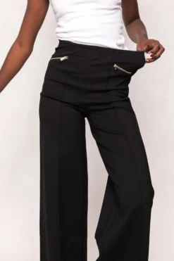 Alyssa Pop Ponte Pants in Black