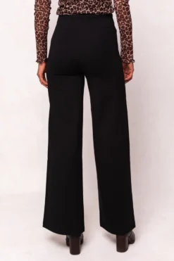 Alyssa Pop Ponte Pants in Black