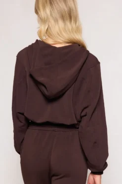 Amara Zip Up Sweatshirt in Espresso