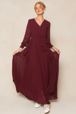 Andie Dress in Wine Chiffon