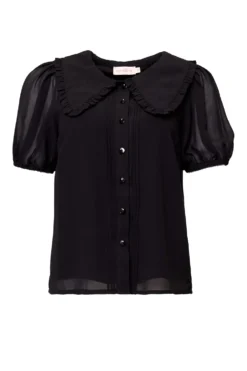 Andrea Blouse in Black Chiffon