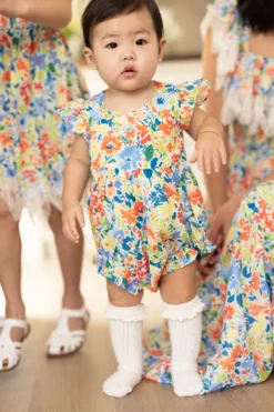 Baby Ada Romper in Vibrant Yarrow Print