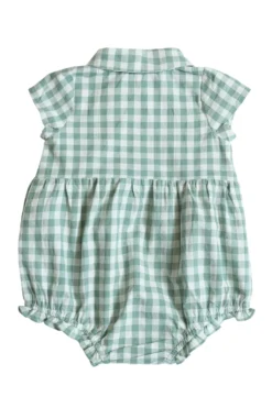 Baby Amber Romper in Sage Gingham
