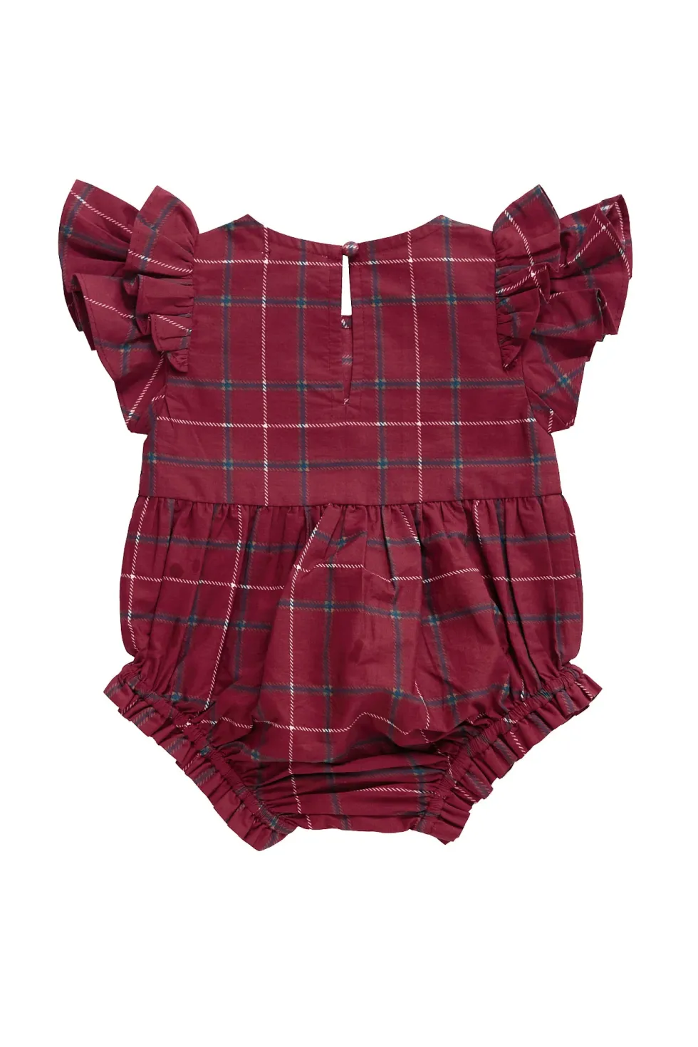Baby Hattie Romper in Burgundy Plaid