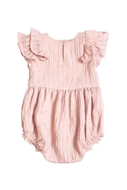 Baby Hattie Romper in Pink Stripes