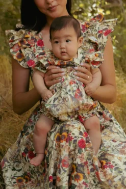 Baby Hattie Romper in Rose Vine