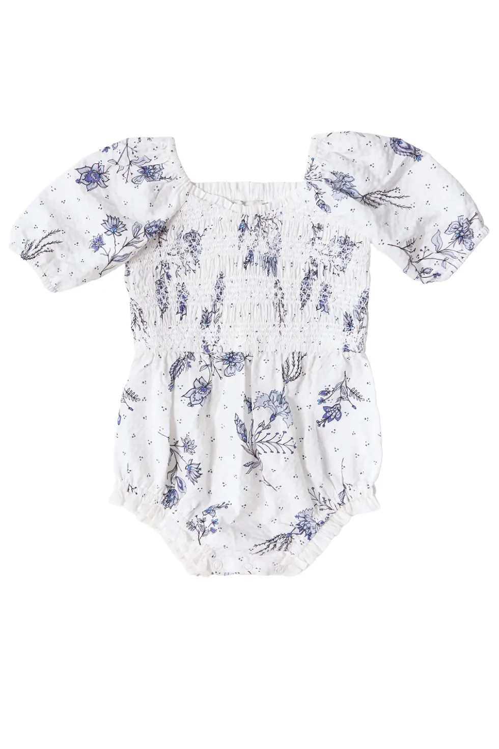 Baby Roselyn Romper in Blue Enchanted Floral