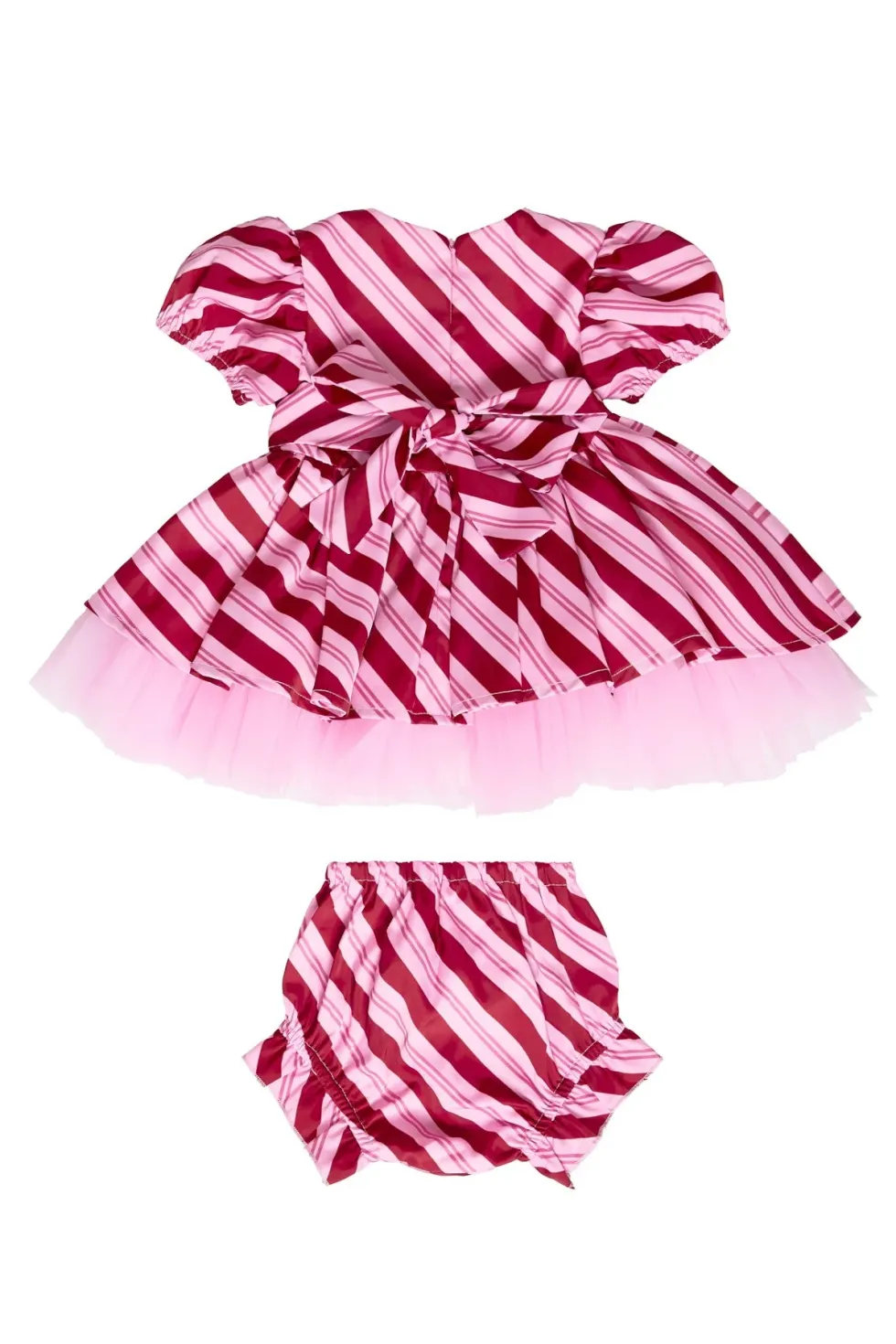Baby Scottie Dress Set in Candy Cane Stripes