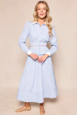 Bluebell Top in Blue & White Stripes