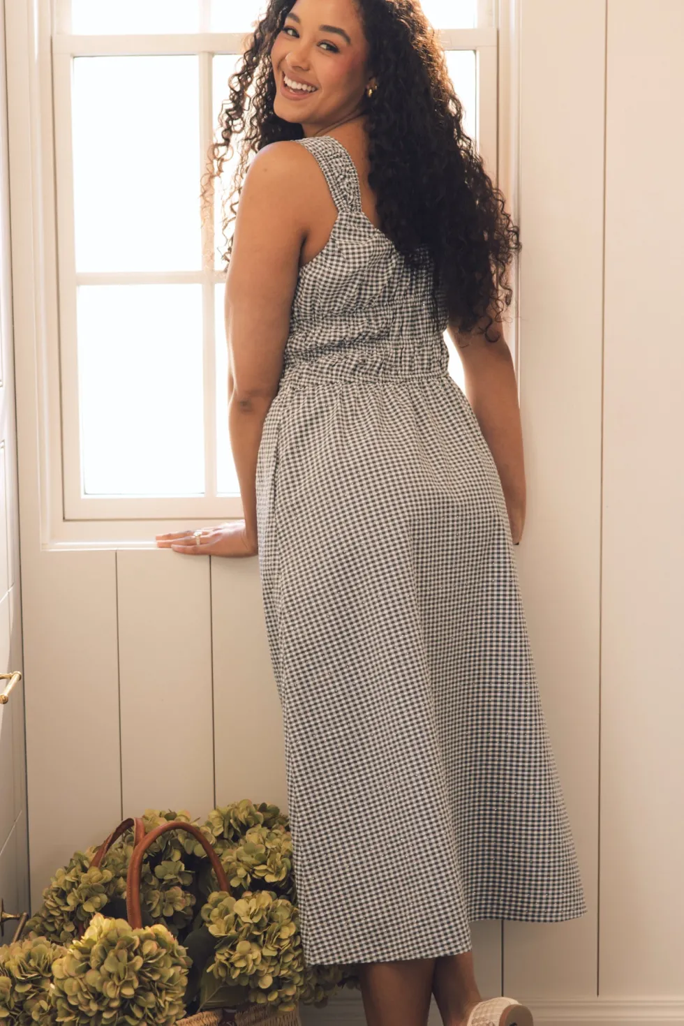 Bowen Dress in Black Diamonte Gingham