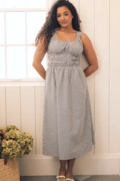 Bowen Dress in Black Diamonte Gingham