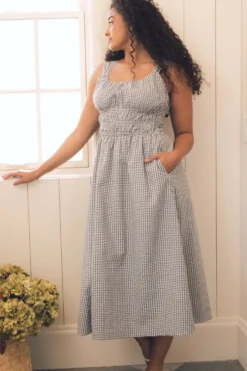 Bowen Dress in Black Diamonte Gingham