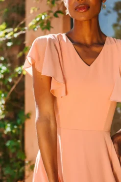 Callie Dress in Apricot Crush Chiffon