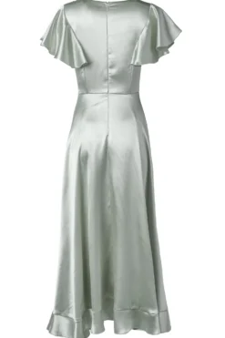 Callie Dress in Sage Satin