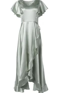 Callie Dress in Sage Satin