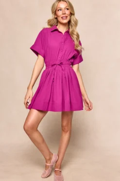 Campbell Dress in Dark Pink