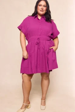 Campbell Dress in Dark Pink