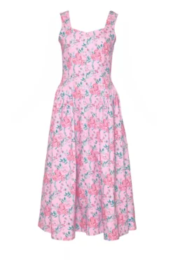 Edith Dress in Pink Sketched Flower