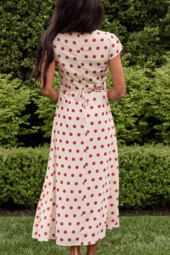 Fiona Dress in Red Polka Dot