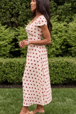 Fiona Dress in Red Polka Dot