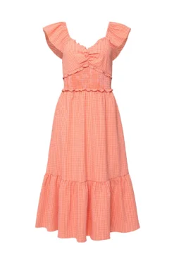 Gidget Dress in Orange Gingham