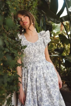Hattie Dress in Blue Floral