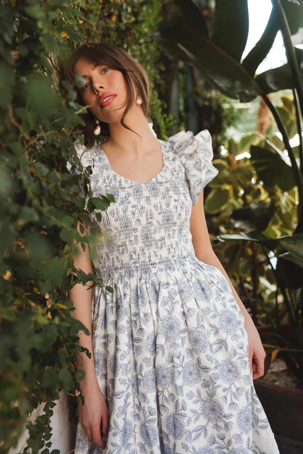 Hattie Dress in Blue Floral