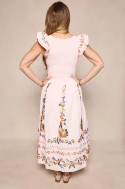 Hattie Dress in Embroidered Spring Floral