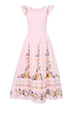 Hattie Dress in Embroidered Spring Floral