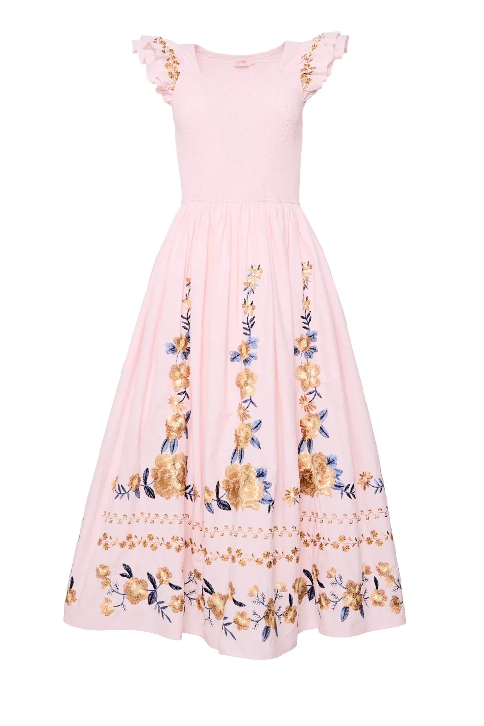 Hattie Dress in Embroidered Spring Floral