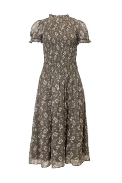 Jennifer Dress in Olive Blossom