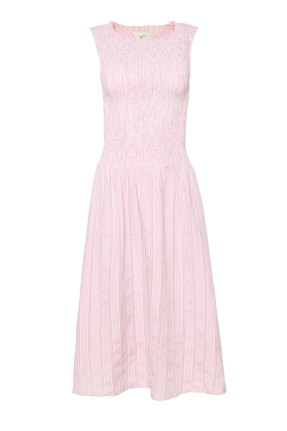Karla Dress in Pink Striped Gingham