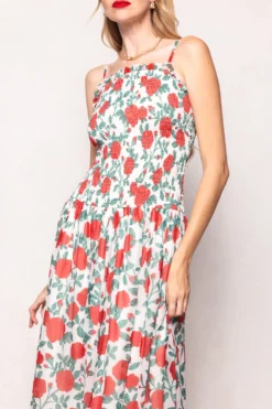 Kimberly Dress in Red Roses