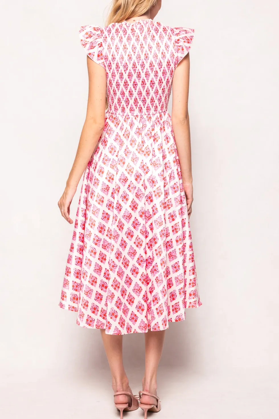 Kylie Dress in Rouge Lattice Floral