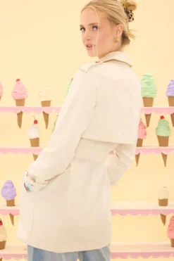 Linden Trench Coat in Blue Bouquet