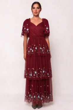 Mabel Dress in Burgundy
