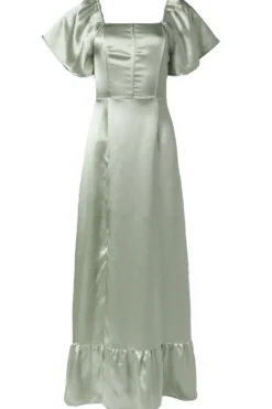 Maddie Dress in Sage Satin