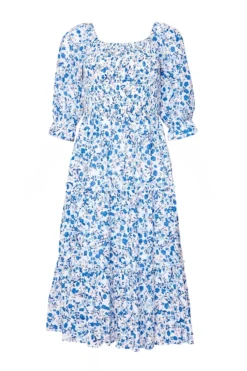 Madeline Dress in Ditsy Cobalt Floral