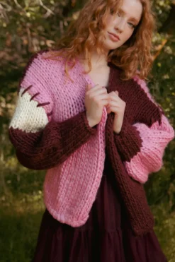 Marissa Sweater in Pink & Red