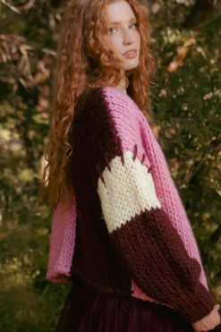 Marissa Sweater in Pink & Red