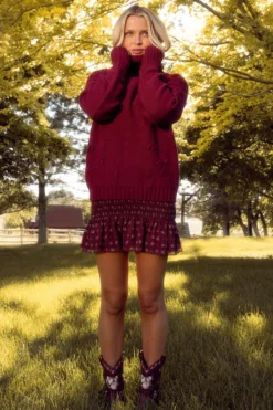Megan Sweater in Burgundy