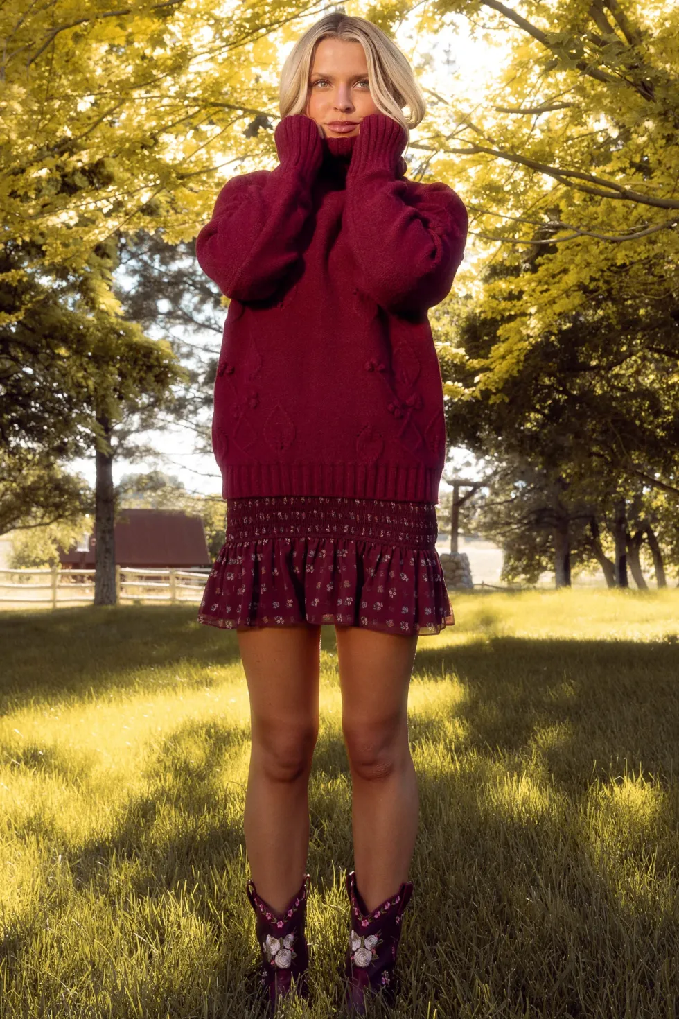 Megan Sweater in Burgundy