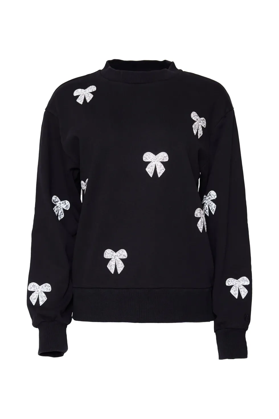 Micah Crew Neck Sweatshirt in Black & Bows
