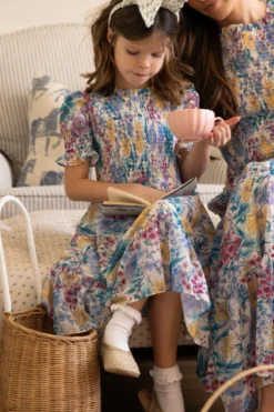 Mini Cordelia Dress in Pretty Plumeria