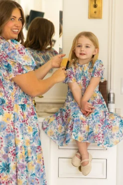 Mini Cordelia Dress in Pretty Plumeria