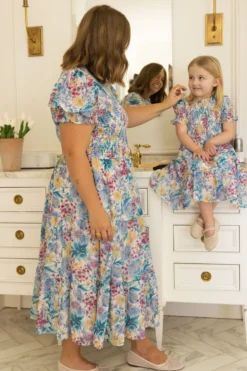 Mini Cordelia Dress in Pretty Plumeria