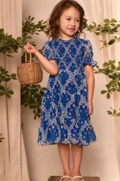 Mini Cordelia Dress in Trellis Foulard