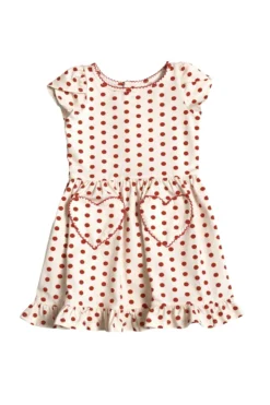 Mini Dream Play Dress in Red Polka Dot