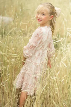 Mini Geneva Dress in Banana Creme Aquarelle Fleur