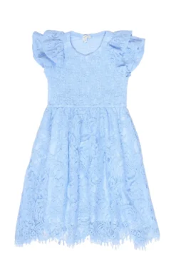 Mini Hattie Dress in Cornflower Blue Lace